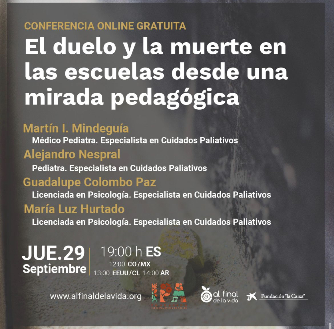 Conferencia Online: El duelo y la muerte en las escuelas desde una mirada pedag&oacute;gica